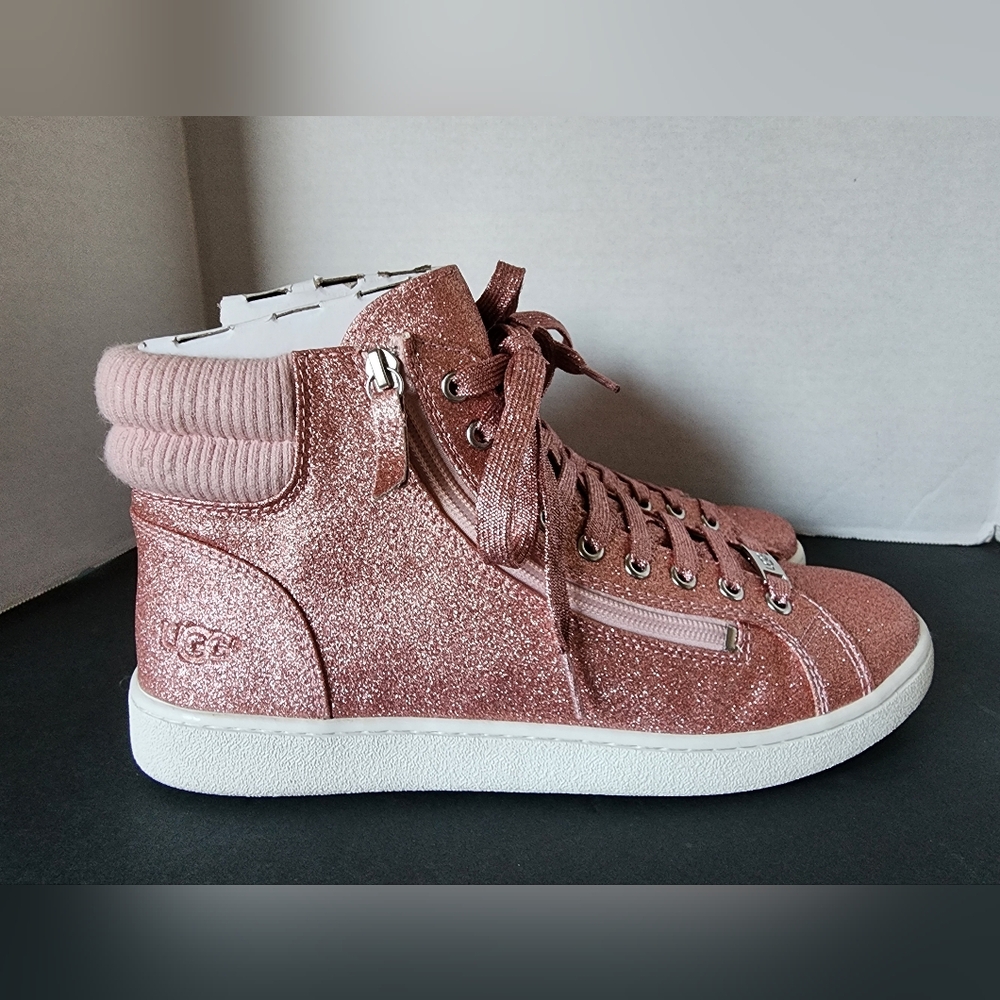 ✨️NIB✨️ Ugg Olive Pink Glitter High Top Shoes, Womens Size 11 - Picture 3 of 12